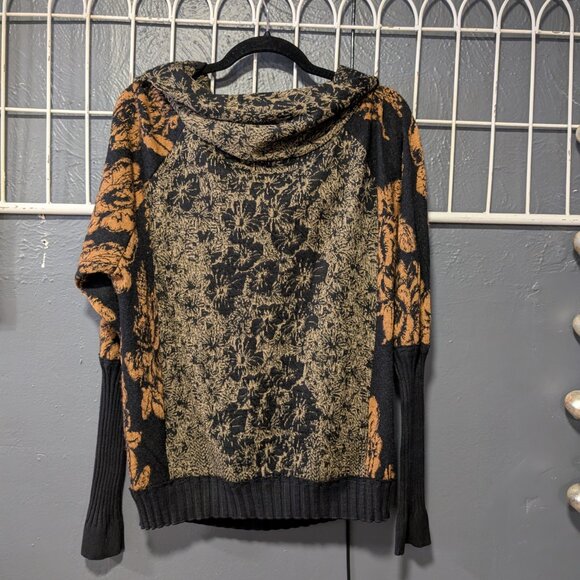 Size L Free People Long Sleeve Pullover Boat Cowl Neck Multicolor Knit Sweater - Picture 5 of 7